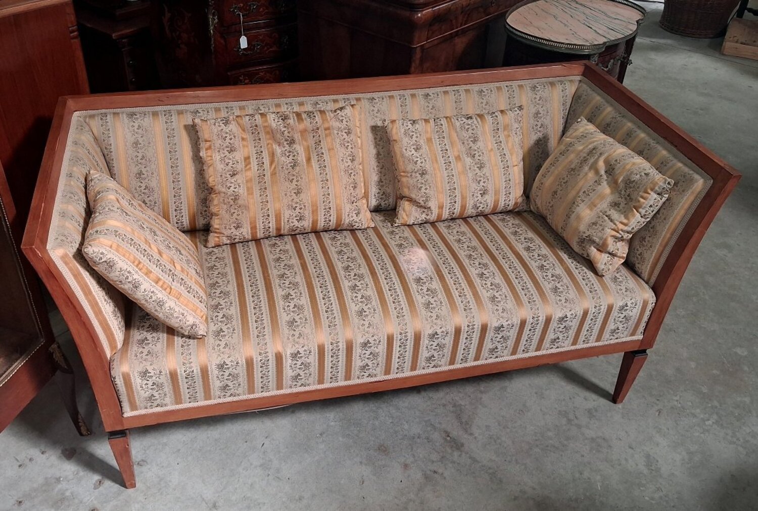 Biedermeier-era Three-seater Sofa In Light Wood - JAA