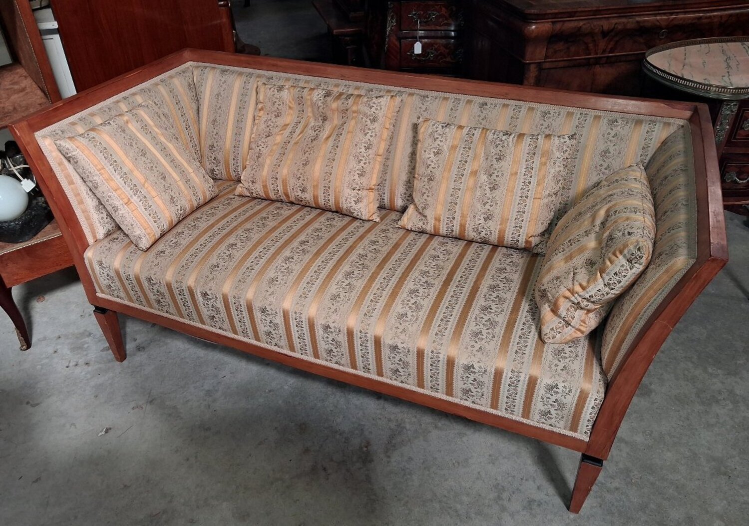 Biedermeier-era Three-seater Sofa In Light Wood - JAA