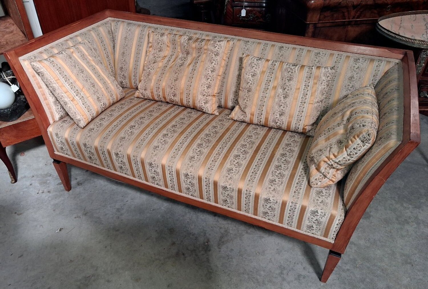 Biedermeier-era Three-seater Sofa In Light Wood - JAA