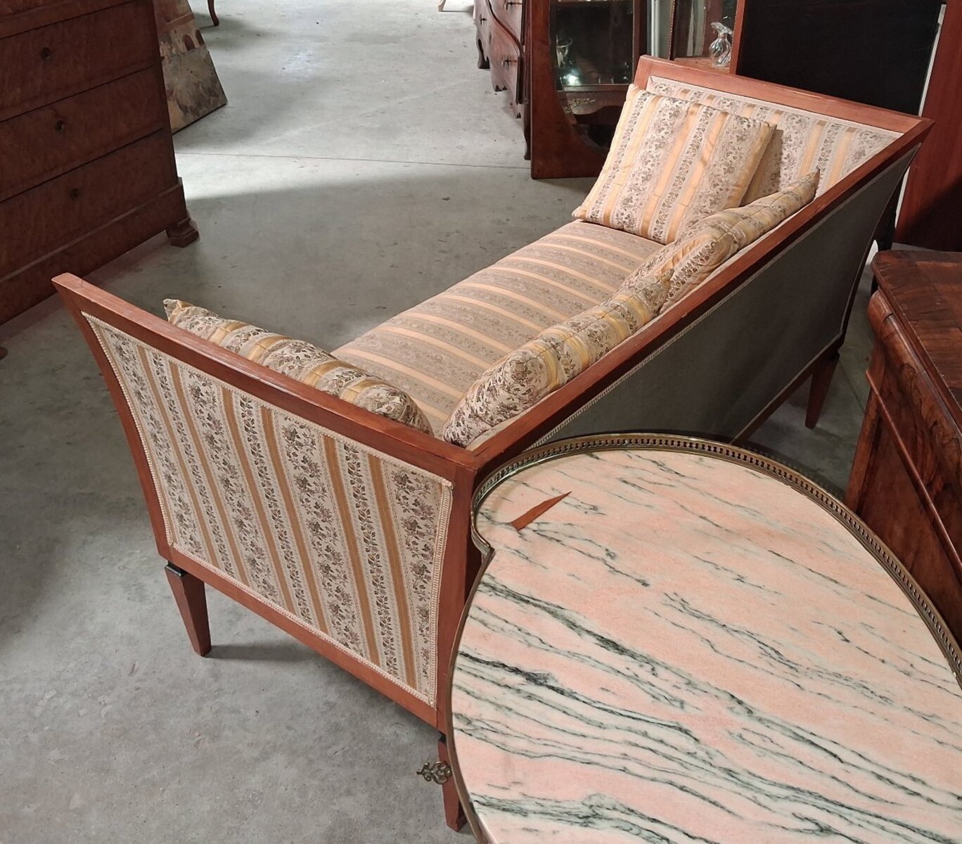 Biedermeier-era Three-seater Sofa In Light Wood - JAA