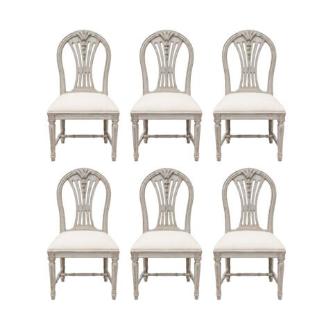 Set of Six Swedish Gustavian-Style Chairs, circa 1930