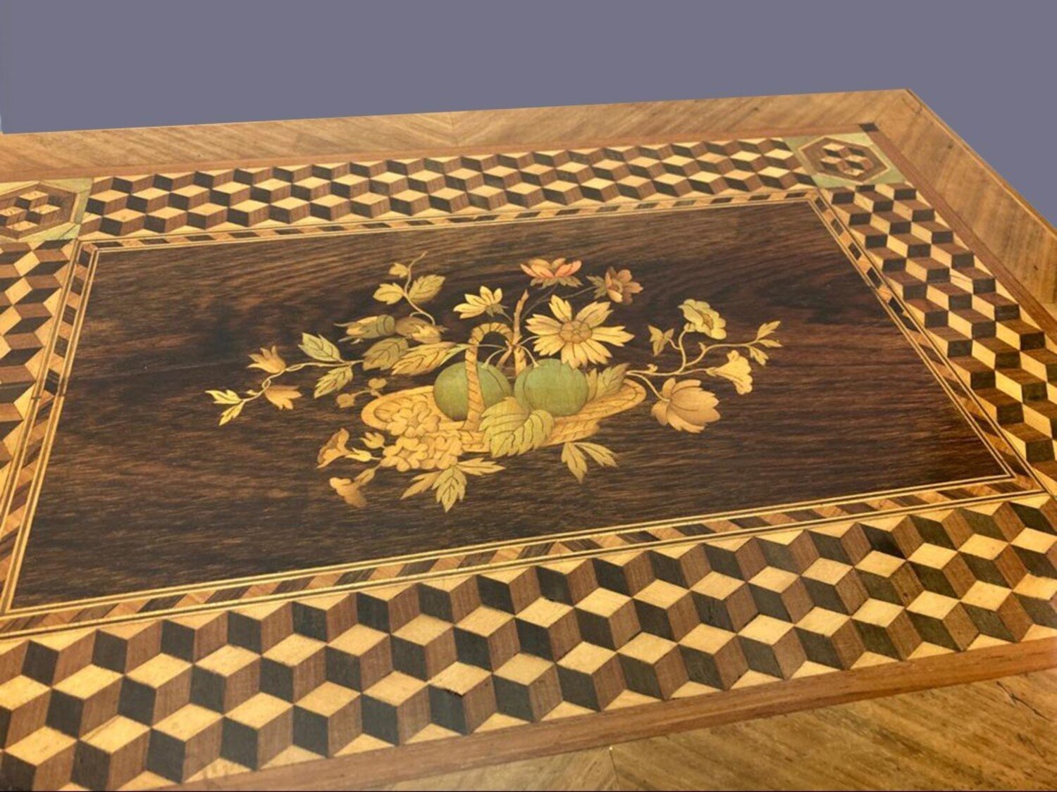 Late 19th Century Walnut Work Table with Floral Marquetry and Lift-Top Storage - JAA