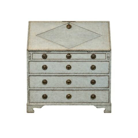 Swedish Secretary in Light Blue Paint, circa 1830-1840