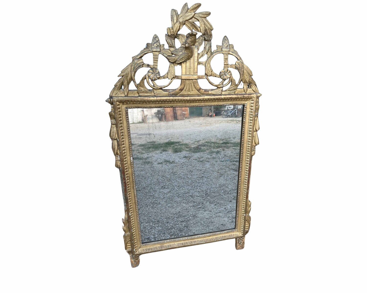 Louis XVI period giltwood mirror