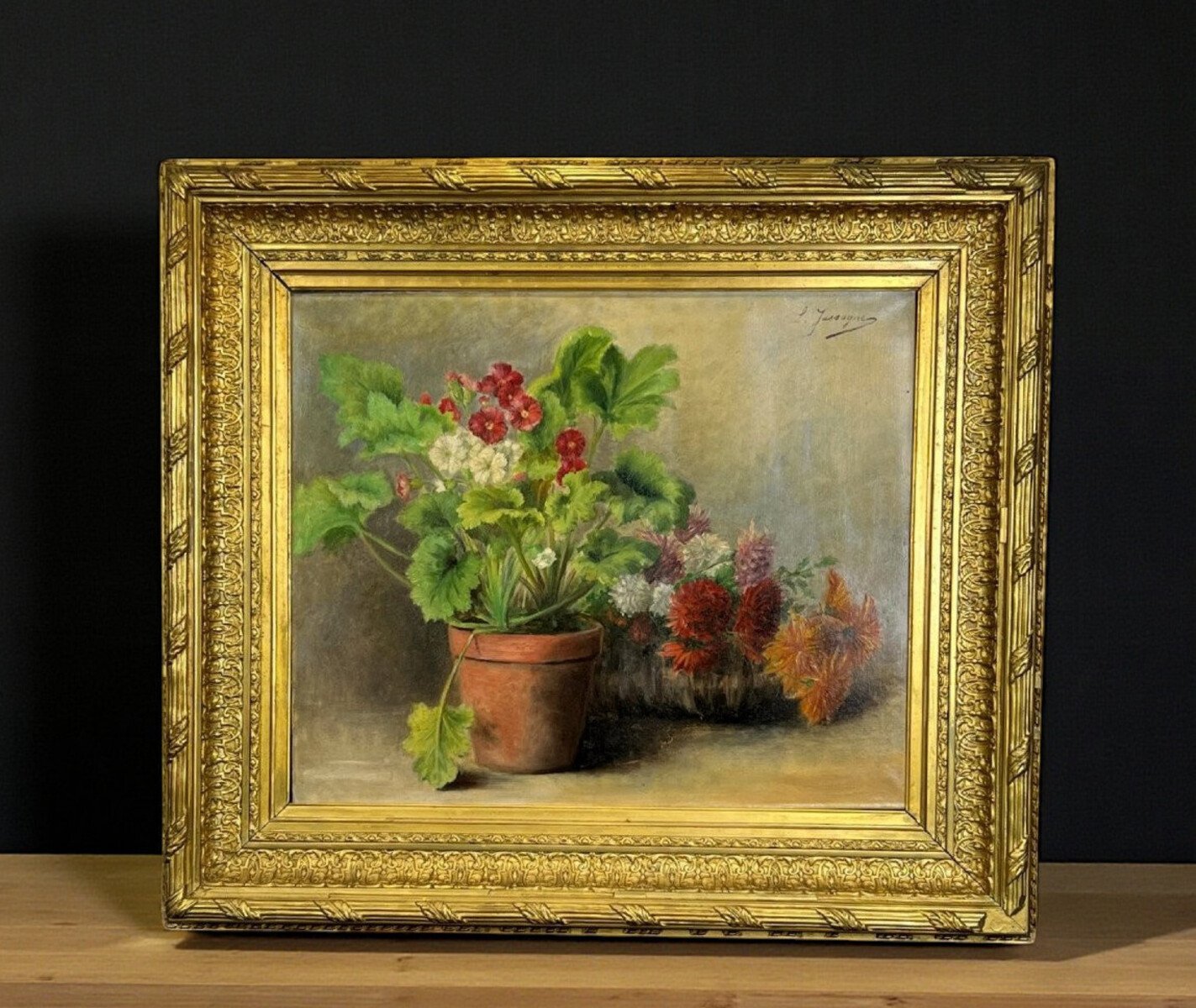 Oil On Canvas Signed 