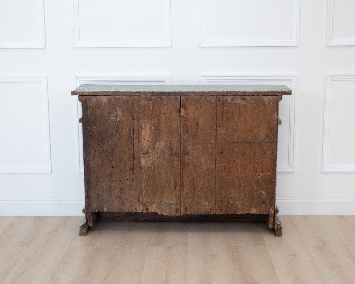 On Hold - Small Italian Walnut Sideboard in Light Blue Paint - JAA