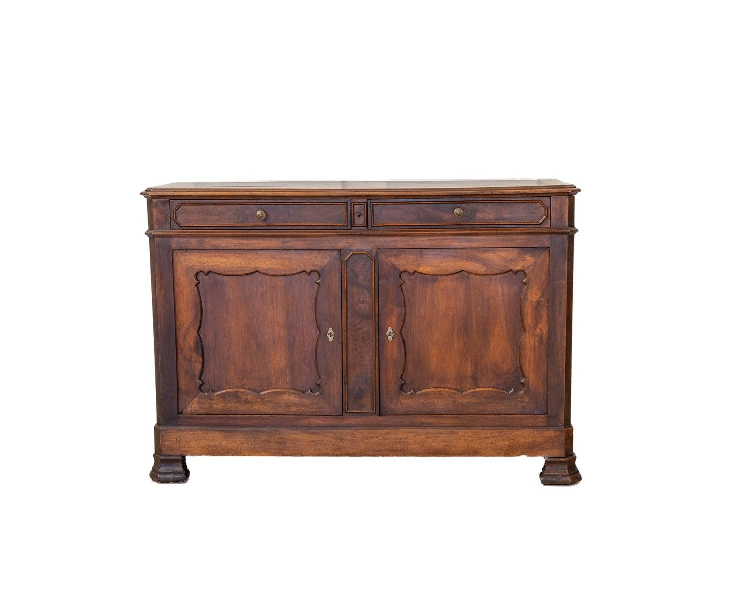 Italian Louis Philippe Walnut Buffet with Two Drawers - JAA