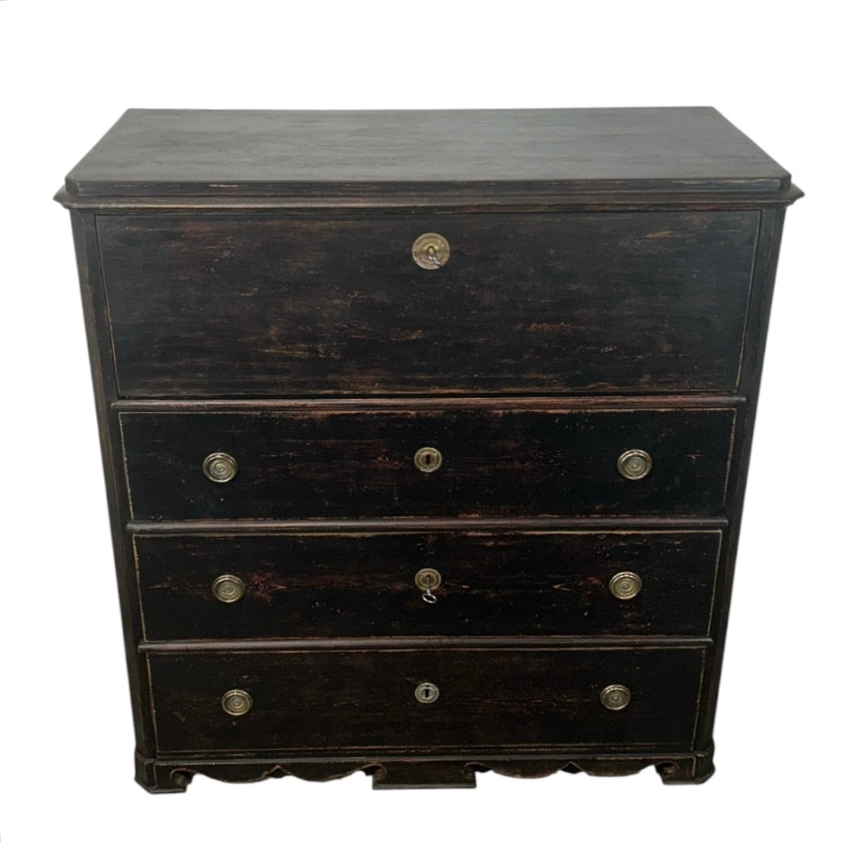 A beautiful black bureau from the mid-1800s - JAA