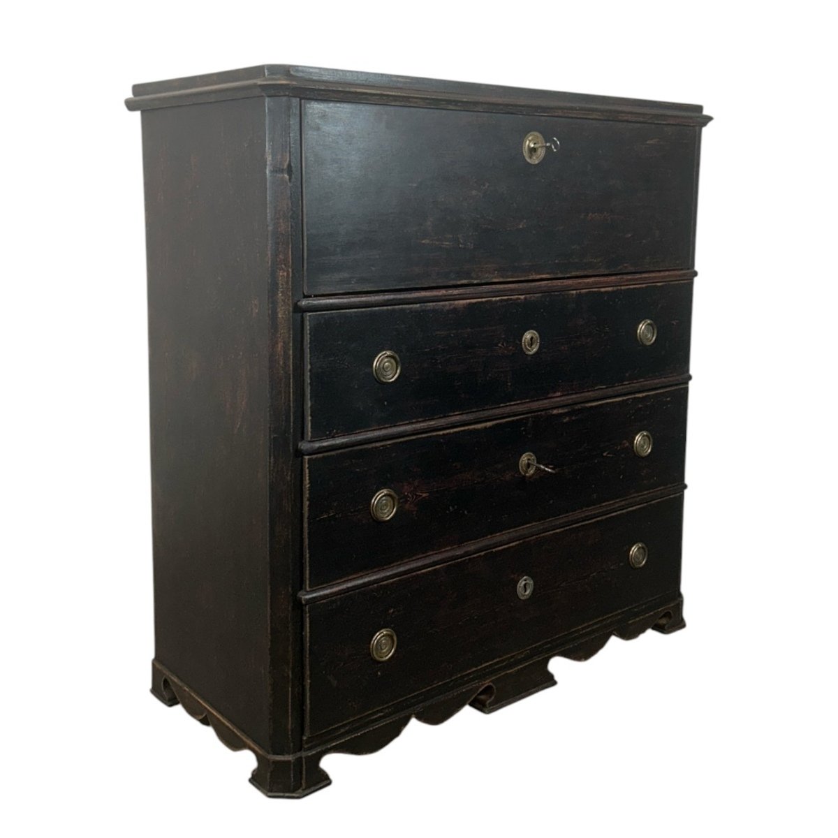 A beautiful black bureau from the mid-1800s - JAA