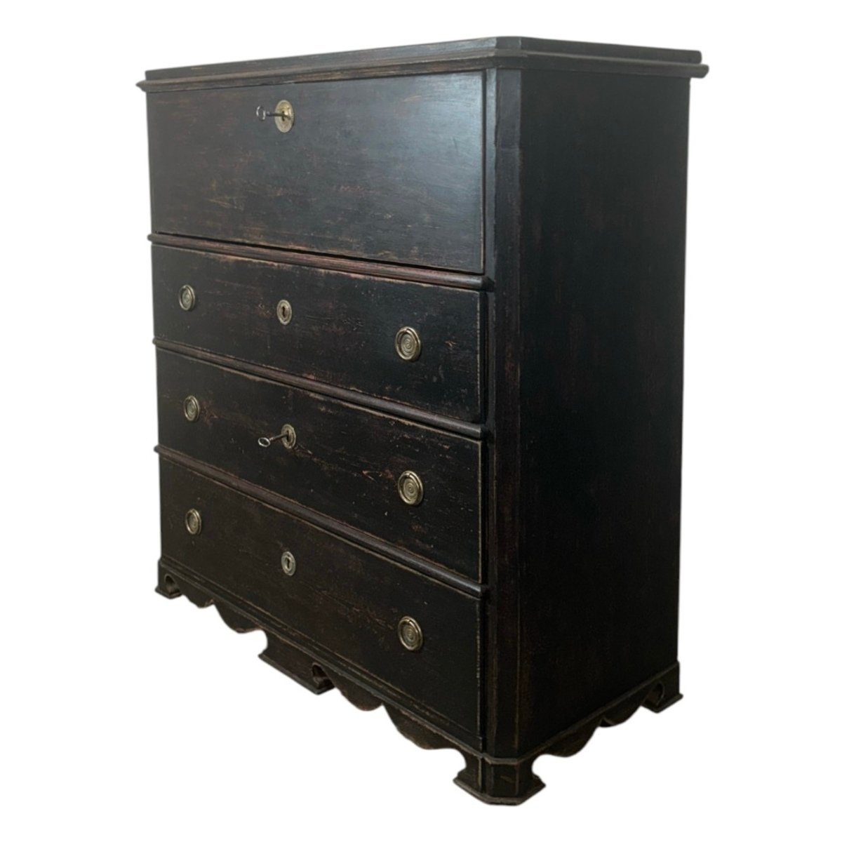 A beautiful black bureau from the mid-1800s - JAA