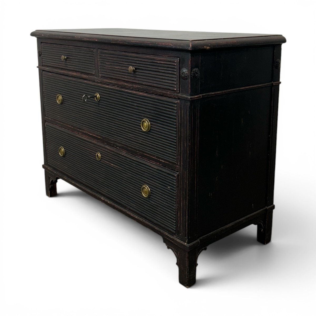 A Swedish chest of drawers with 4 drawers in black. - JAA