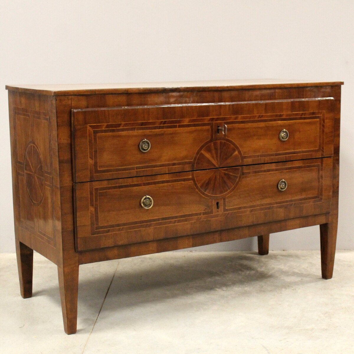 Louis XVI Walnut and Marquetry Commode, Lombardy, Mid-18th Century - JAA