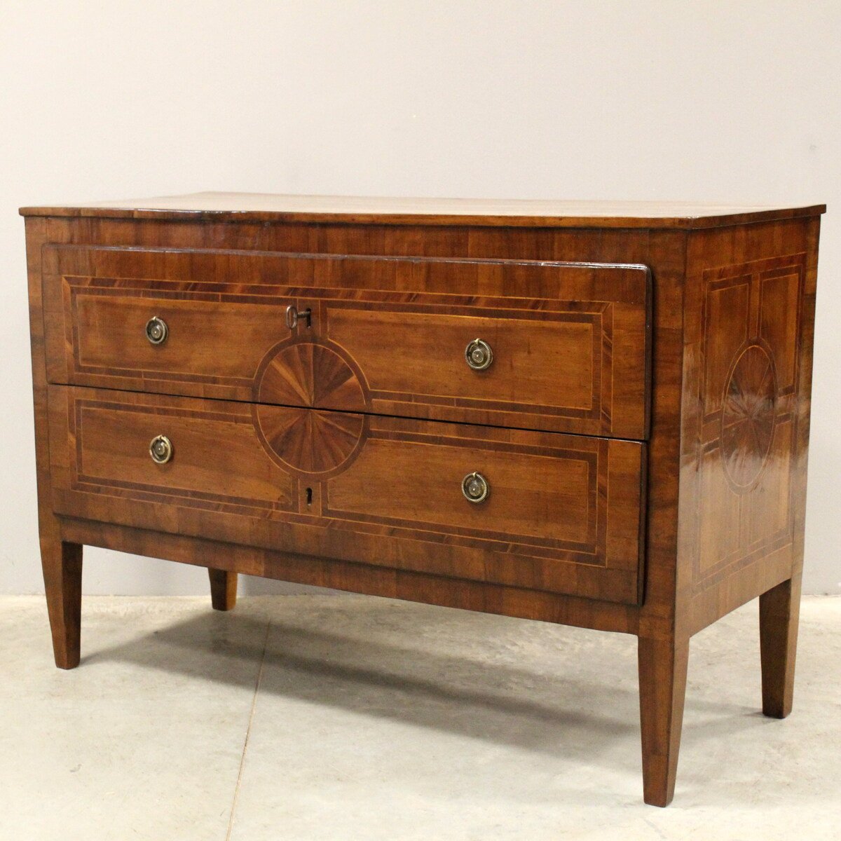 Louis XVI Walnut and Marquetry Commode, Lombardy, Mid-18th Century - JAA