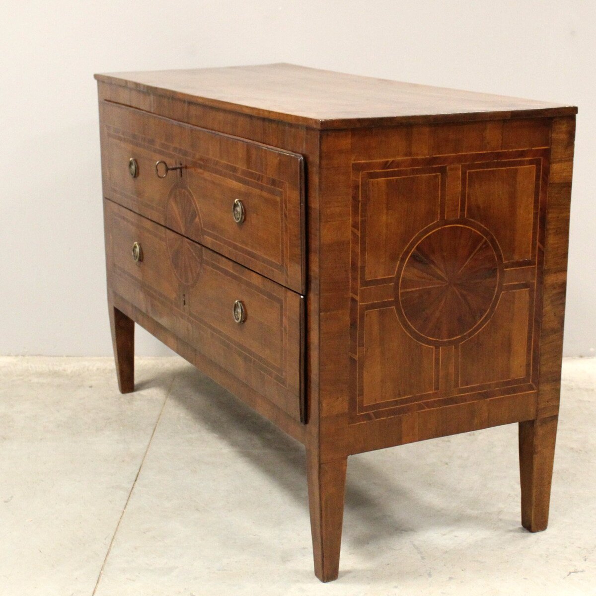 Louis XVI Walnut and Marquetry Commode, Lombardy, Mid-18th Century - JAA