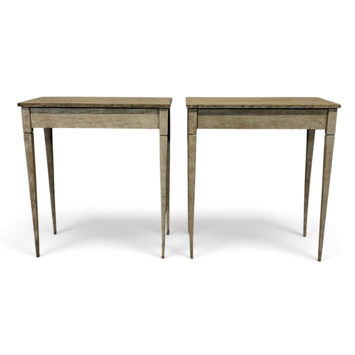 Pair of Swedish Painted-Pine Console Tables - JAA