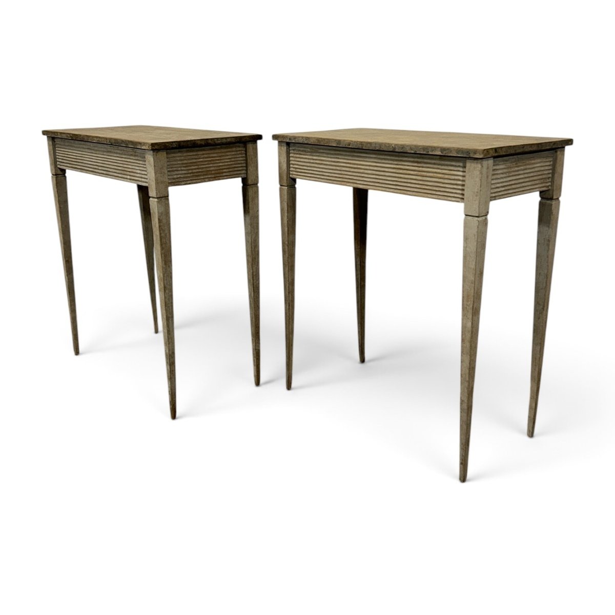 Pair of Swedish Painted-Pine Console Tables - JAA