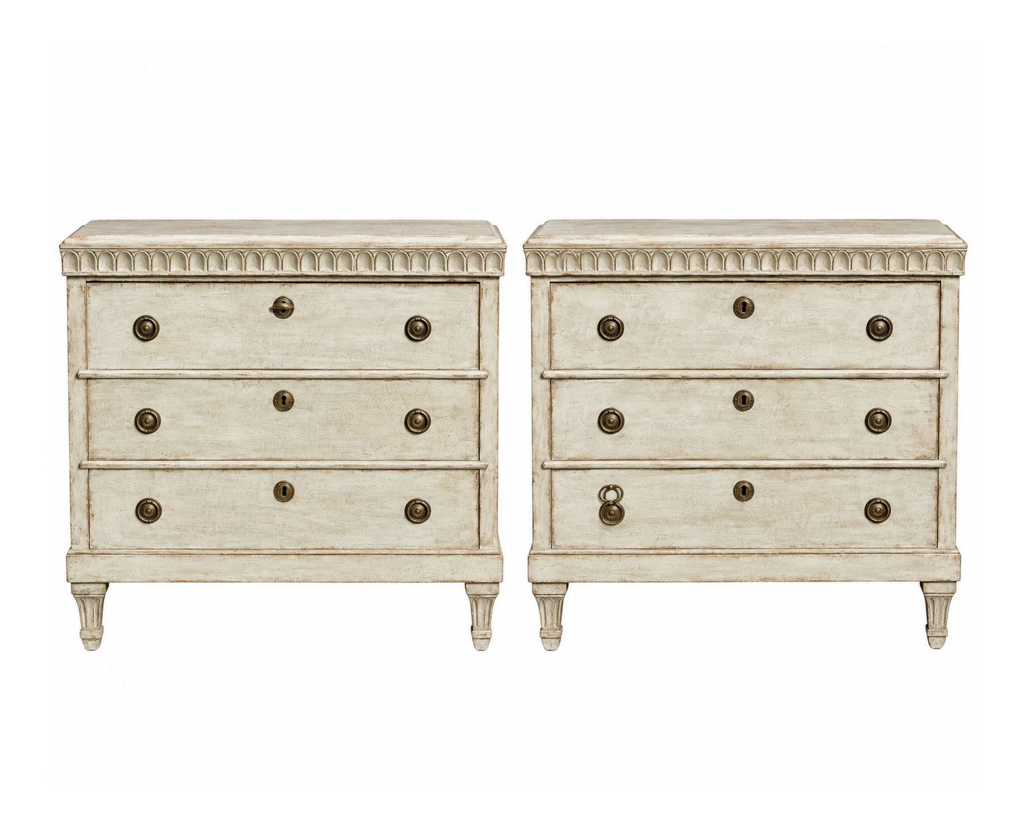 Pair of Gustavian Style Painted Chests of Drawers, Late 19th Century