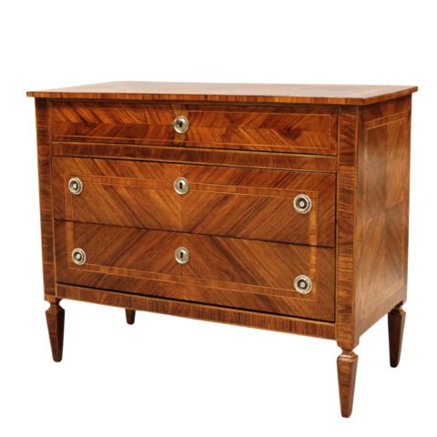 Louis XVI Walnut and Marquetry Commode, Italy, Early 19th Century