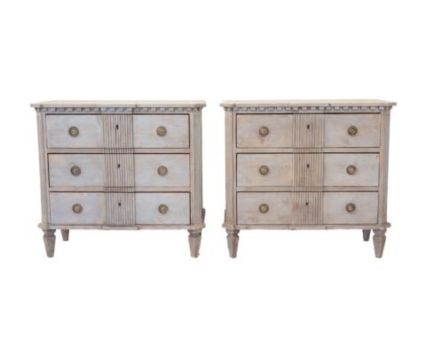 Pair of Florentine Lacquered Fir Commodes, Early 20th Century