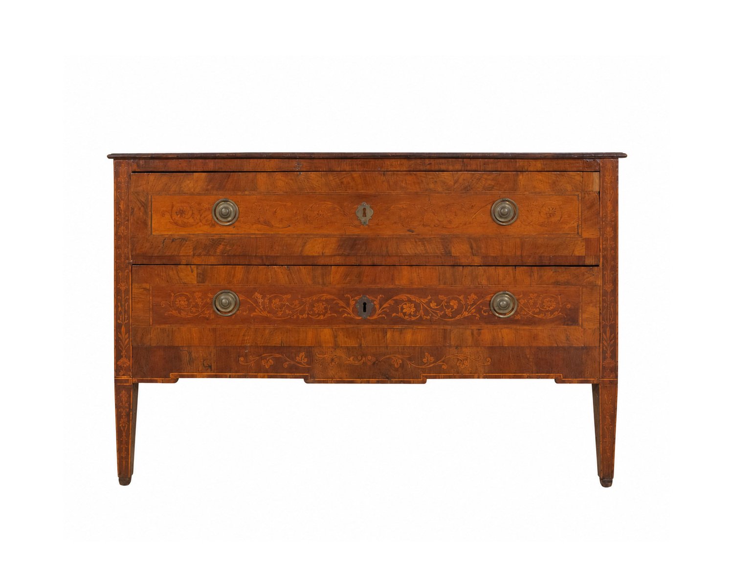Louis XVI Period Inlaid Walnut Commode, Emilia, Late 18th Century