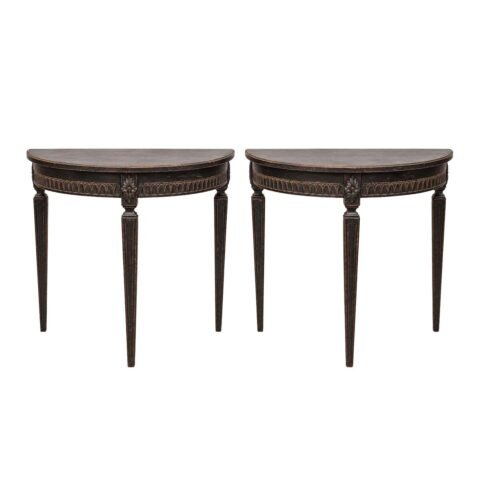Late 20th Century Pair of demi lunes